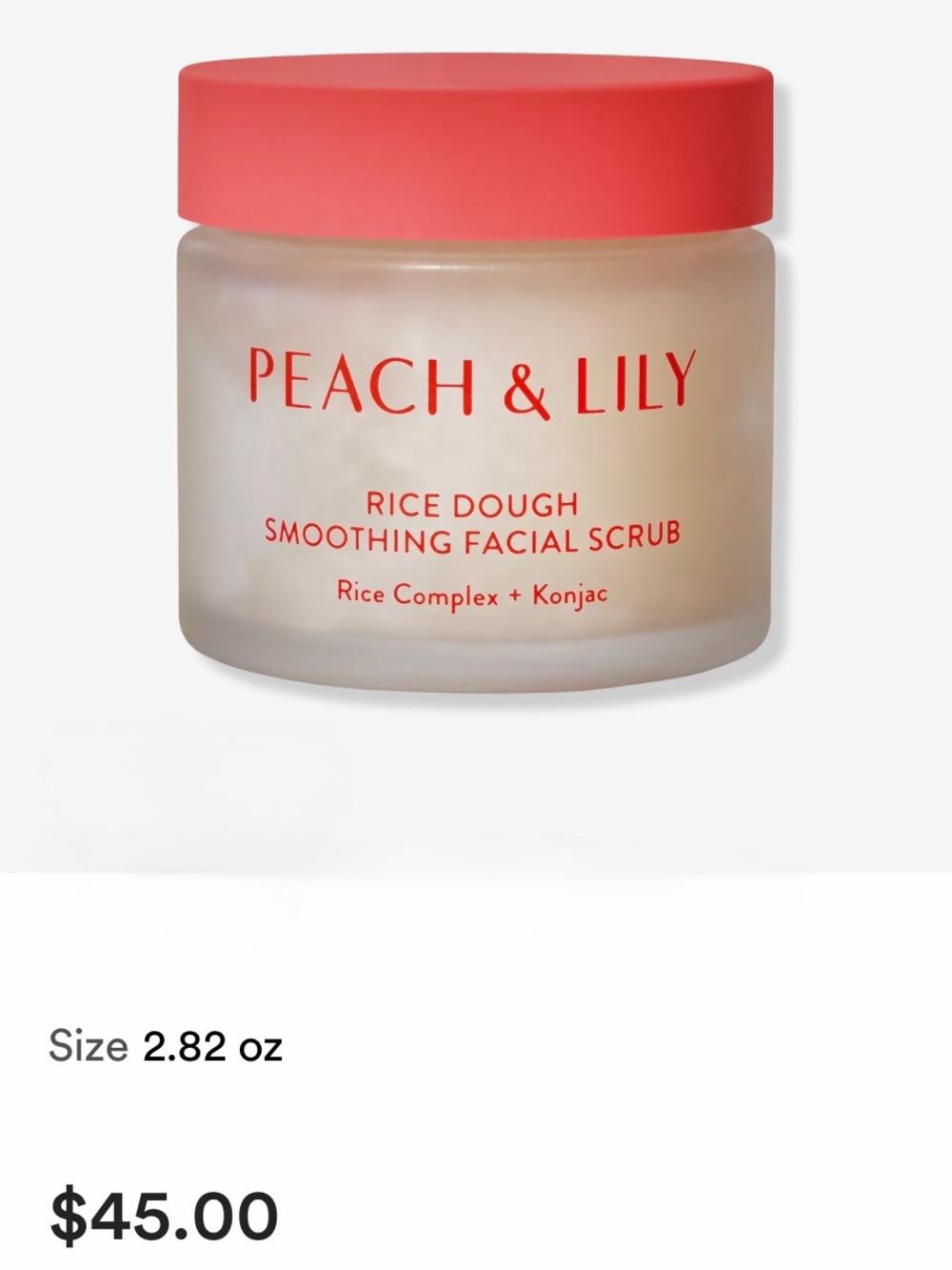 Peach & Lily Rice Dough Smoothing Facial Scrub NWT